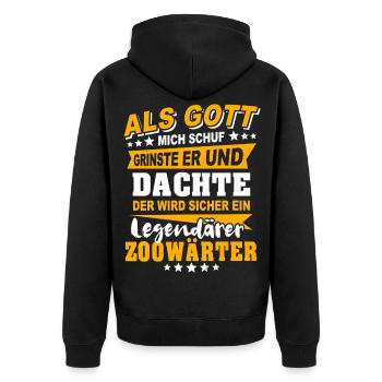 Dictons des gardiens de zoo - Veste à capuche bio Premium Unisexe - noir - Dos - Nico (187cm)