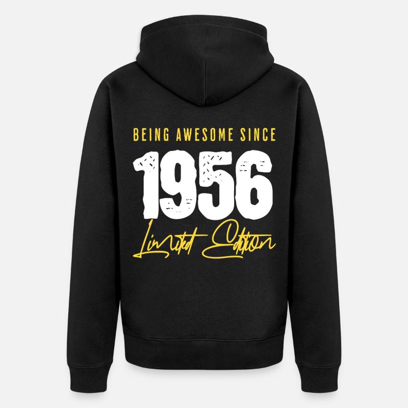 70 ans depuis 1956 - Veste à capuche bio Premium Unisexe - noir