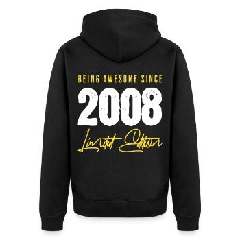 18e anniversaire édition limitée 2008 - Veste à capuche bio Premium Unisexe - noir - Dos - Nico (187cm)