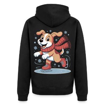Plaisir de patinage en hiver - Veste à capuche bio Premium Unisexe - noir - Dos - Nico (187cm)