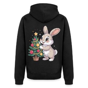 Le lapin de Pâques décore le sapin - Veste à capuche bio Premium Unisexe - noir - Dos - Nico (187cm)