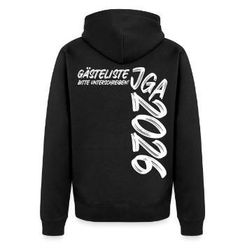 Bachelor Party 2026 - Guest List - Please sign! - Unisex Premium Organic Zip Hoodie - black - Back - Nico (187cm)