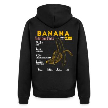 Banana Lover, Banana nutrition facts, Vegetarian - Unisex Premium Organic Zip Hoodie - black - Back - Nico (187cm)