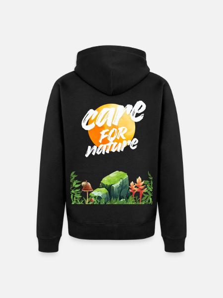 Care for Nature Sunlit Scene - Unisex Premium Organic Zip Hoodie - black