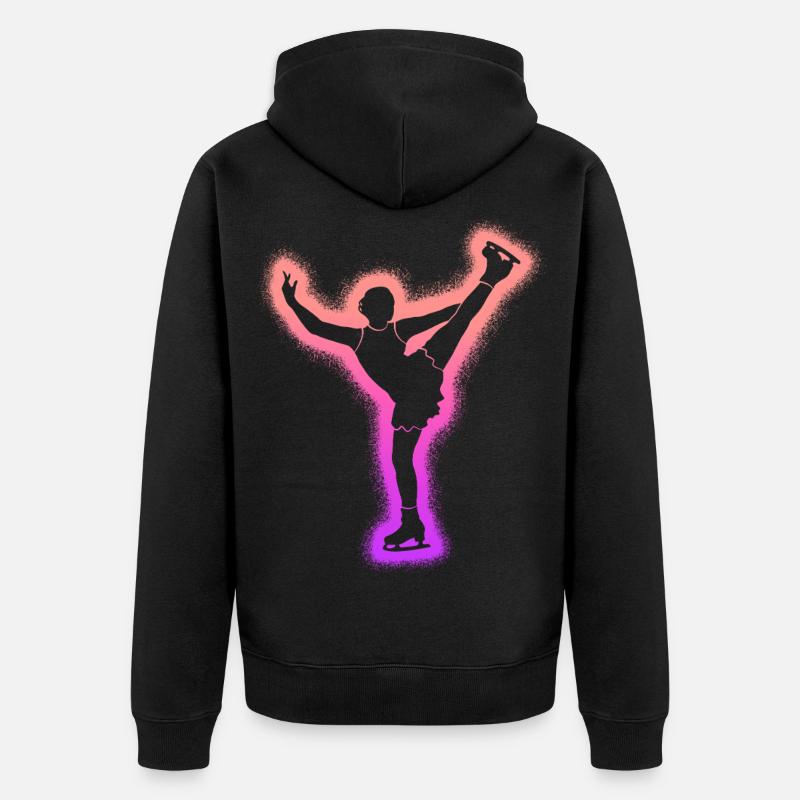 Eiskunstläuferin Eislaufen Mädchen Eiskunstlauf - Unisex Premium Bio Zip Hoodie - Schwarz