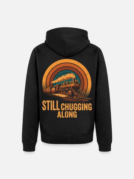 Retro-Dampflokomotiv-Railfan - Unisex Premium Bio Zip Hoodie - Schwarz