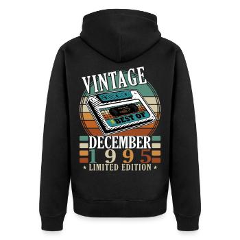 Vintage 1995 Best Of Limited Edition - Unisex Premium Organic Zip Hoodie - black - Back - Nico (187cm)