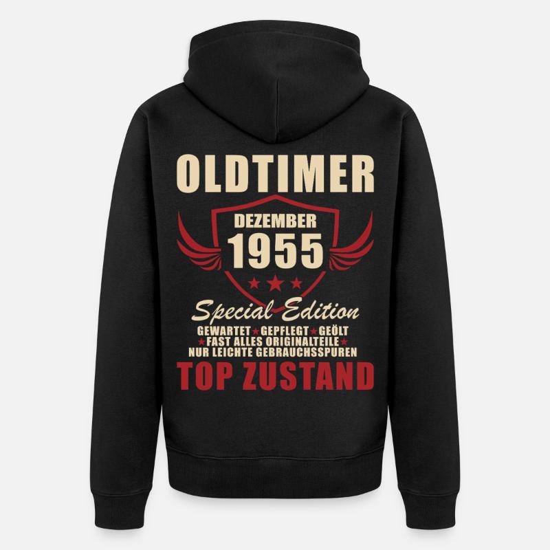 Oldtimer Édition spéciale décembre 1955 - Veste à capuche bio Premium Unisexe - noir