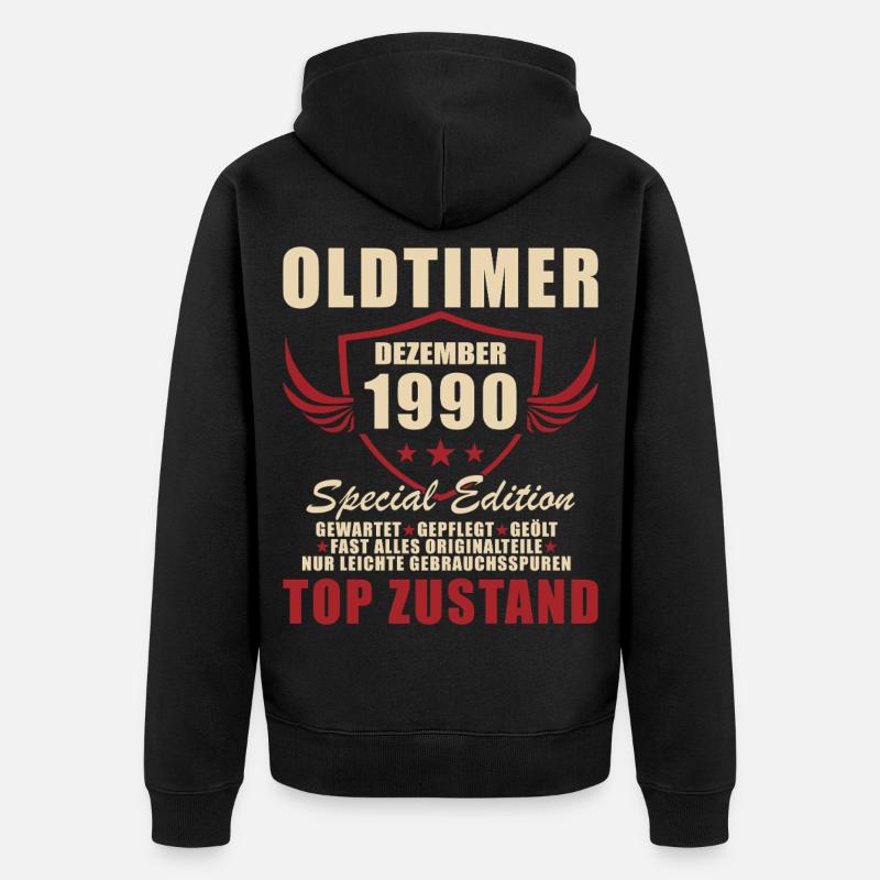 Oldtimer Édition Spéciale décembre 1990 - Veste à capuche bio Premium Unisexe - noir