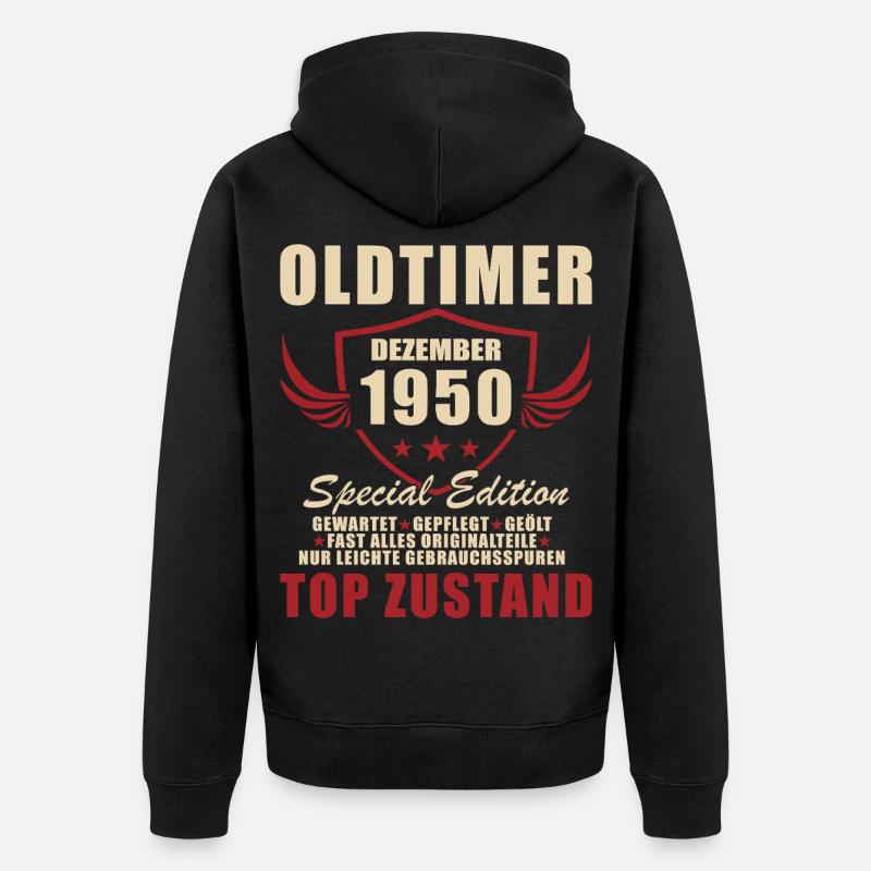 Oldtimer 1950 Special Edition - Unisex Premium Bio Zip Hoodie - Schwarz