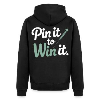 Lizenzierte TCM-Praktiker-Expertengenauigkeit - Unisex Premium Bio Zip Hoodie - Schwarz - Hinten - Nico (187cm)