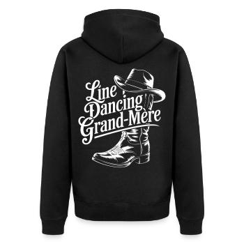 Line Dancing Grand-Mère - Veste à capuche bio Premium Unisexe - noir - Dos - Nico (187cm)