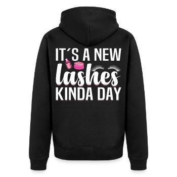  Eyelash Artist Lash Extension Lash Technician - Unisex Premium Organic Zip Hoodie - black - Back - Nico (187cm)