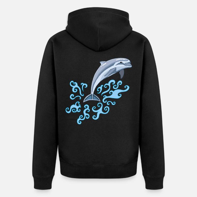 Le saut du dauphin - Veste à capuche bio Premium Unisexe - noir