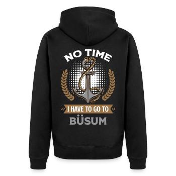 Mer du Nord PAS BESOIN D’ALLER À BÜSUM Lustig - Veste à capuche bio Premium Unisexe - noir - Dos - Nico (187cm)