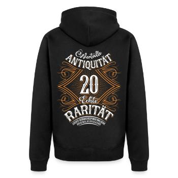 20. Geburtstag Antiquität Rarität - Unisex Premium Bio Zip Hoodie - Schwarz - Hinten - Nico (187cm)