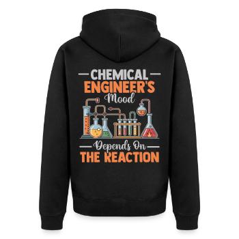 Funny Quotes from Chemical Engineers - Unisex Premium Organic Zip Hoodie - black - Back - Nico (187cm)