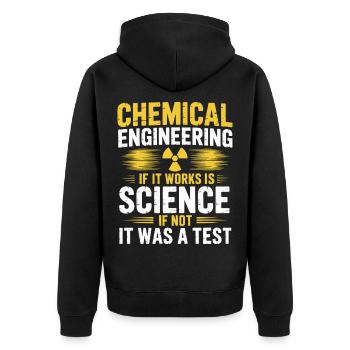 Funny Chemical Engineer Science Humor Logic - Unisex Premium Organic Zip Hoodie - black - Back - Nico (187cm)