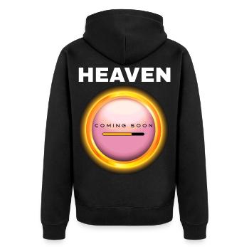 Heaven Coming Soon - Unisex Premium Organic Zip Hoodie - black - Back - Nico (187cm)