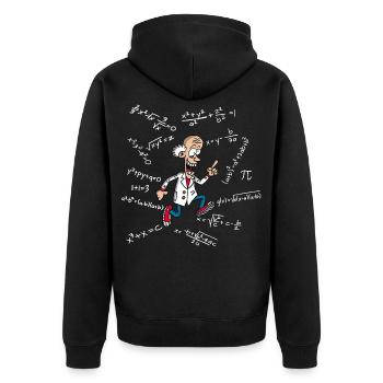 Mad Scientist - Unisex Premium Organic Zip Hoodie - black - Back - Nico (187cm)