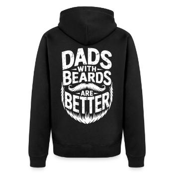Fathers with beards are better - Unisex Premium Organic Zip Hoodie - black - Back - Nico (187cm)