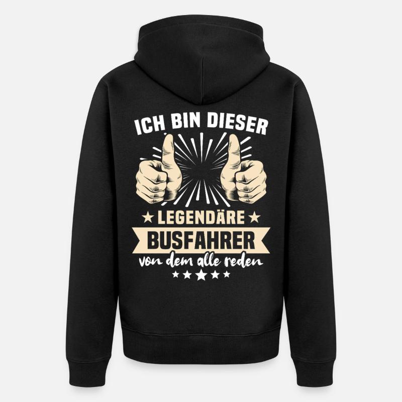 Dictons du chauffeur de bus - Veste à capuche bio Premium Unisexe - noir
