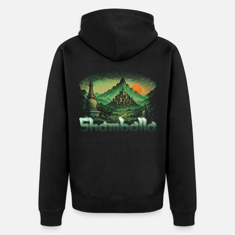 Coucher de soleil de Shamballa - Veste à capuche bio Premium Unisexe - noir