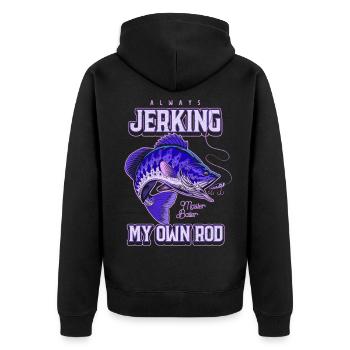 Toujours en train de branler ma canne en train de pêcher bizarrement - Veste à capuche bio Premium Unisexe - noir - Dos - Nico (187cm)