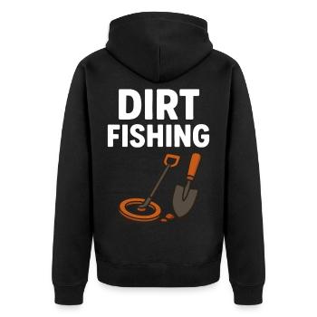 Dirt Angeln Schatzjäger Metallsuche Spaß - Unisex Premium Bio Zip Hoodie - Schwarz - Hinten - Nico (187cm)
