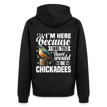 Meisen Kuscheltier Vogelbeobachter-Küken - Unisex Premium Bio Zip Hoodie - Schwarz - Hinten - Nico (187cm)