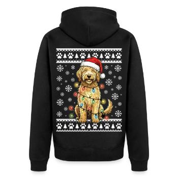 Cadeau de Noël pour un chien de Noël moche pour caniche - Veste à capuche bio Premium Unisexe - noir - Dos - Nico (187cm)