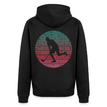 Floorball pixelisé Innebandy Salibandy Floorball - Veste à capuche bio Premium Unisexe - noir - Dos - Nico (187cm)