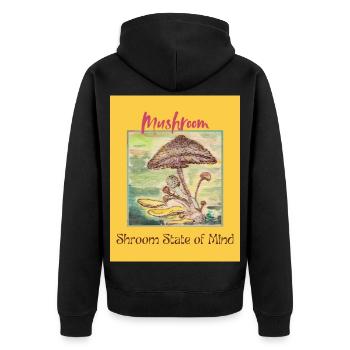 Shroom State of Mind - Unisex Premium Organic Zip Hoodie - black - Back - Nico (187cm)