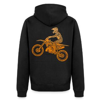 Motocross, pilote de motocross, motocross, motocross - Veste à capuche bio Premium Unisexe - noir - Dos - Nico (187cm)