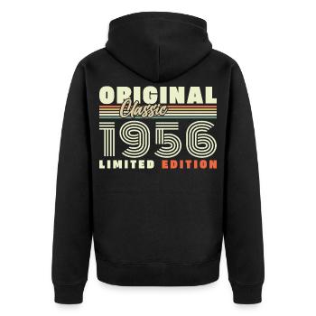 1956 Vintage Retro Birthday Gift - Unisex Premium Organic Zip Hoodie - black - Back - Nico (187cm)