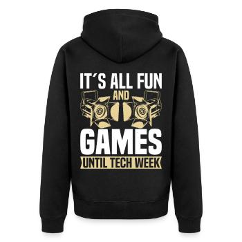  Stagehand Theatrical Technician Lighting Tech - Unisex Premium Organic Zip Hoodie - black - Back - Nico (187cm)