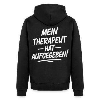 Mon thérapeute a abandonné - Veste à capuche bio Premium Unisexe - noir - Dos - Nico (187cm)