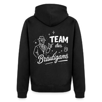 Bachelor Party Team Groom, Beer Suit, Funny - Unisex Premium Organic Zip Hoodie - black - Back - Nico (187cm)