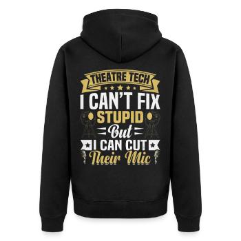  Theatre Geek Drama Lover Stagehand Theatrical - Unisex Premium Organic Zip Hoodie - black - Back - Nico (187cm)