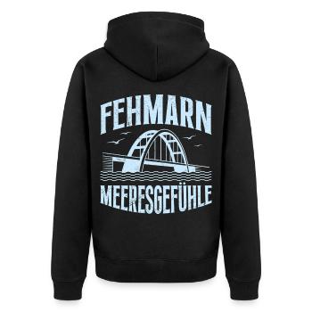 Vacances en mer Baltique FÉHMARN SENTIMENTS EN MER Plaisir - Veste à capuche bio Premium Unisexe - noir - Dos - Nico (187cm)