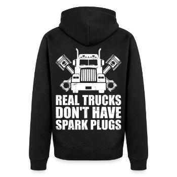 Funny Trucks Mécanicien Diesel Routier - Veste à capuche bio Premium Unisexe - noir - Dos - Nico (187cm)