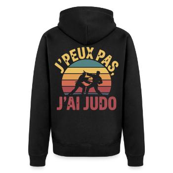 Je Peux Pas J'ai Judo Humour cadeau - Veste à capuche bio Premium Unisexe - noir - Dos - Nico (187cm)