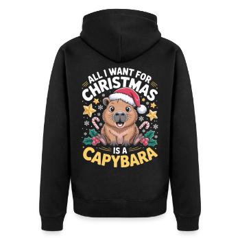 Tout ce que je veux pour Noël, c’est un capybara - Veste à capuche bio Premium Unisexe - noir - Dos - Nico (187cm)