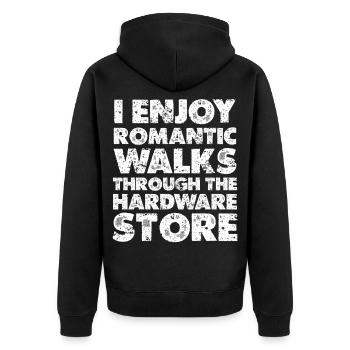 Romantic strolls through the hardware store - Unisex Premium Organic Zip Hoodie - black - Back - Nico (187cm)
