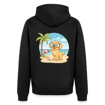Vacances d’été sur la plage avec des lunettes - Veste à capuche bio Premium Unisexe - noir - Dos - Nico (187cm)