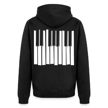 Motif de bandes de clavier piano - Veste à capuche bio Premium Unisexe - noir - Dos - Nico (187cm)