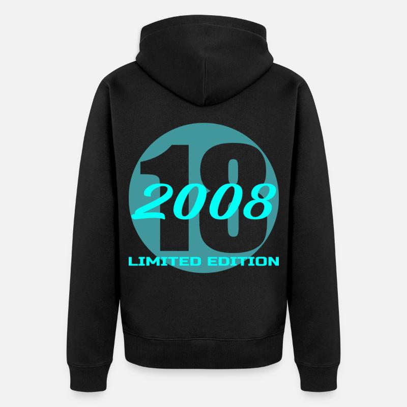 18 anniversaire 2008 Édition limitée - Veste à capuche bio Premium Unisexe - noir