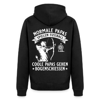 Archery Dad Archer with Target - Unisex Premium Organic Zip Hoodie - black - Back - Nico (187cm)