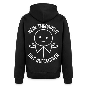 Mon thérapeute a abandonné le bonhomme allumette - Veste à capuche bio Premium Unisexe - noir - Dos - Nico (187cm)