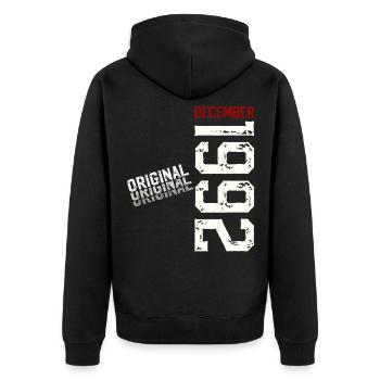 33e anniversaire Original Décembre Né en 1992 - Veste à capuche bio Premium Unisexe - noir - Dos - Nico (187cm)